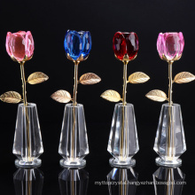 hot sale crystal glass rose as wedding decoration or Christmas gifts wholesale